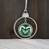 Fan Frenzy Gifts Colorado State Rams 2 Piece Officially Licensed Silver Two-Piece Colored Ornaments